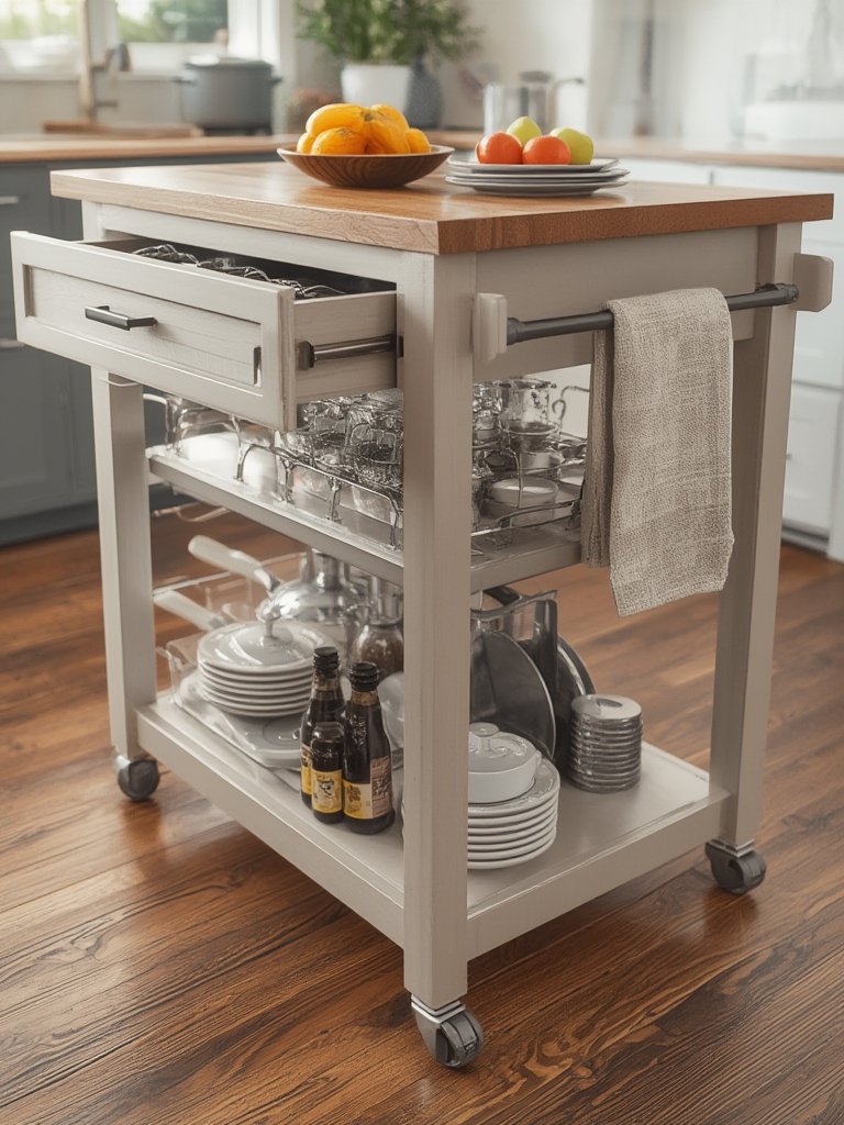 kitchen island in action