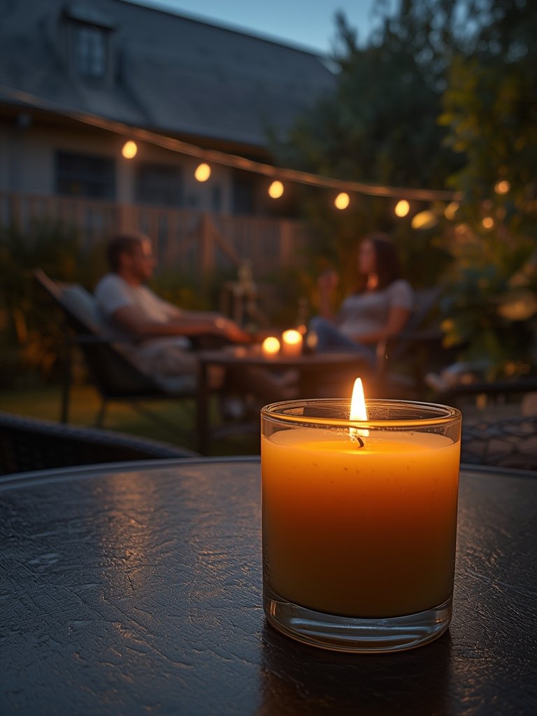 citronella candle in action