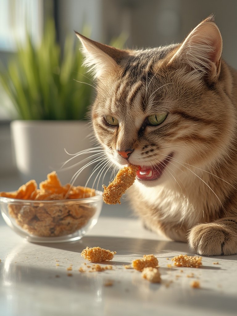 cat treats in action