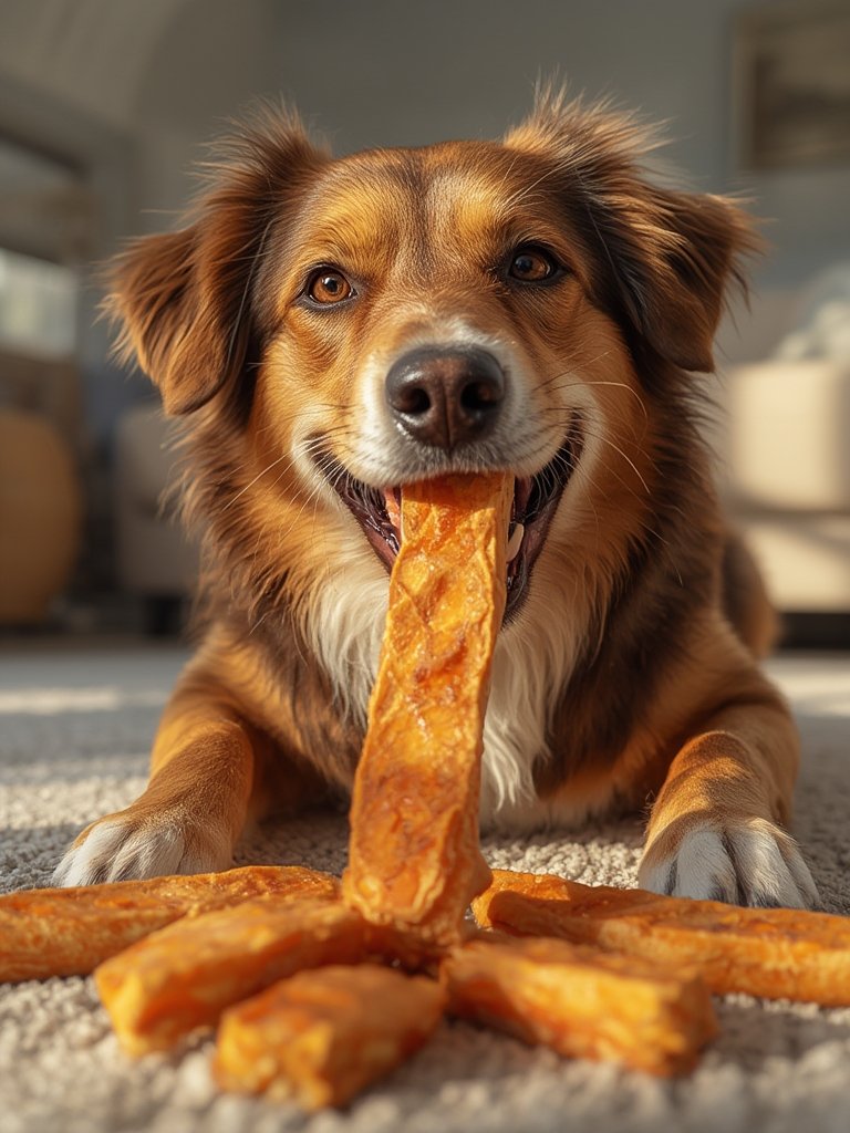 dog treats in action