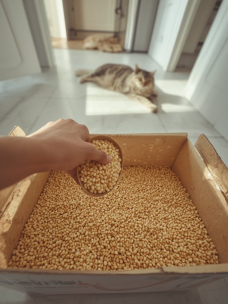 Should You Buy WORLD'S BEST CAT LITTER Comfort Care Unscented for Easy Cleanup and Odor Control? 2 cat litter in action