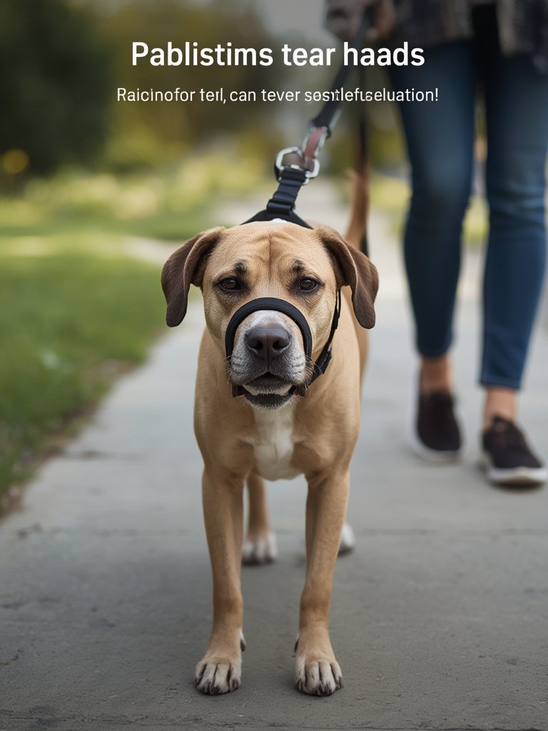 headcollar dog in action