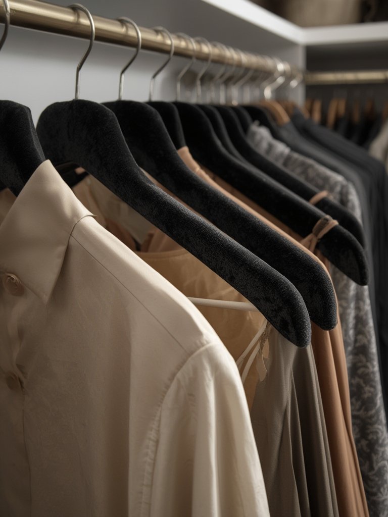 Velvet hangers in action