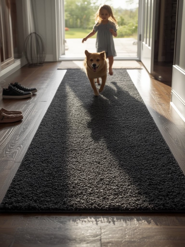 hallway runner in action