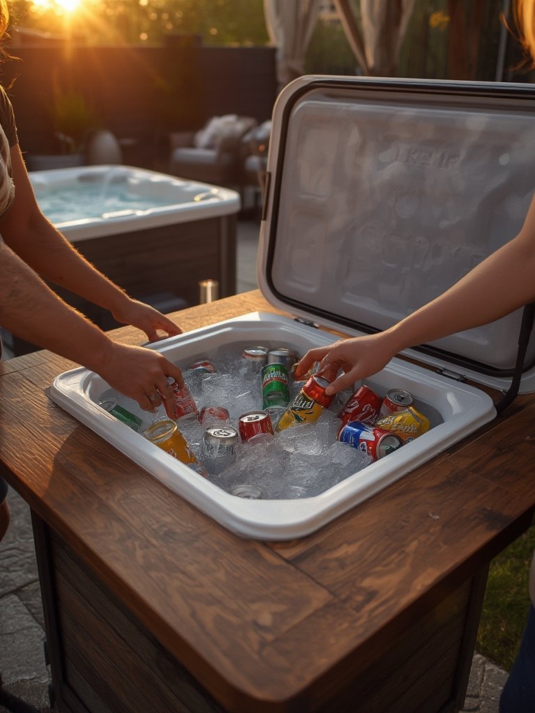 cooler table in action