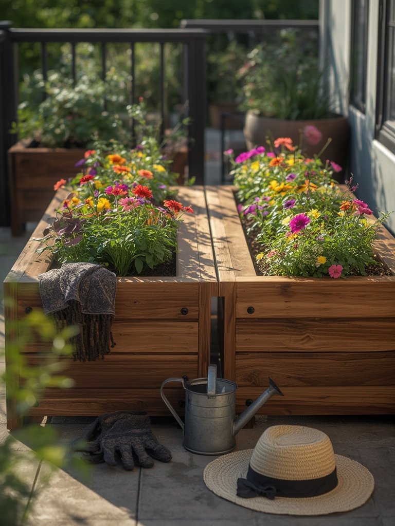 planter bench in action
