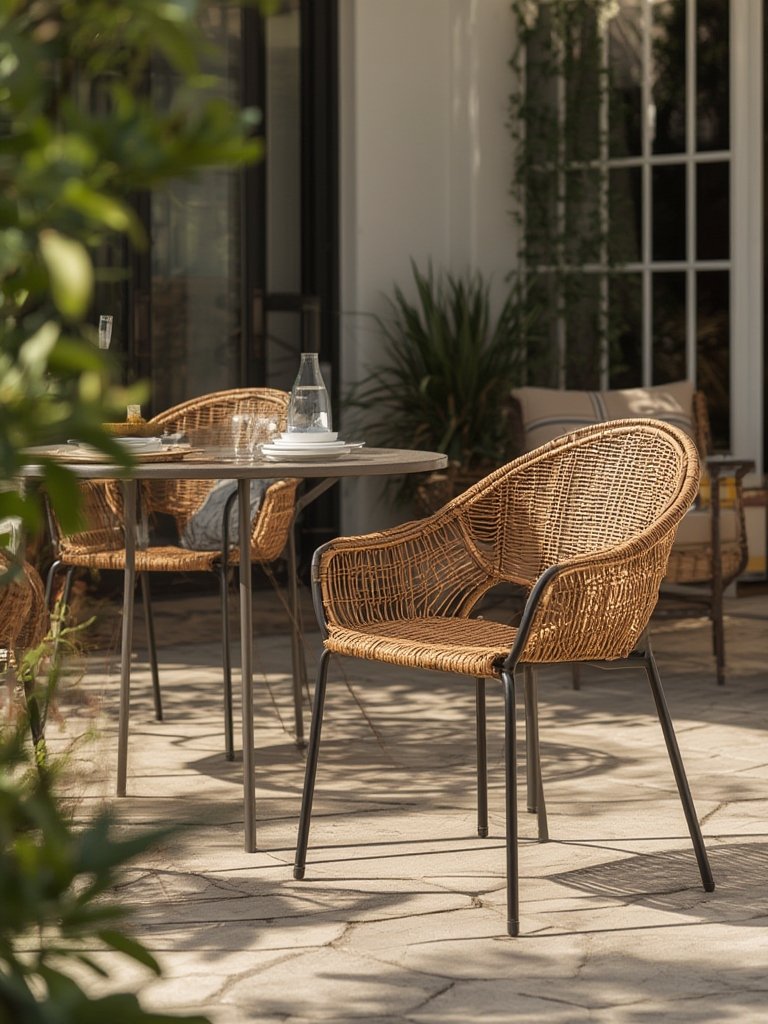 Flash Furniture Lila Rattan Chairs for Patios or Bistro Seating: Comfortable Enough to Buy? 2 rattan chairs in action