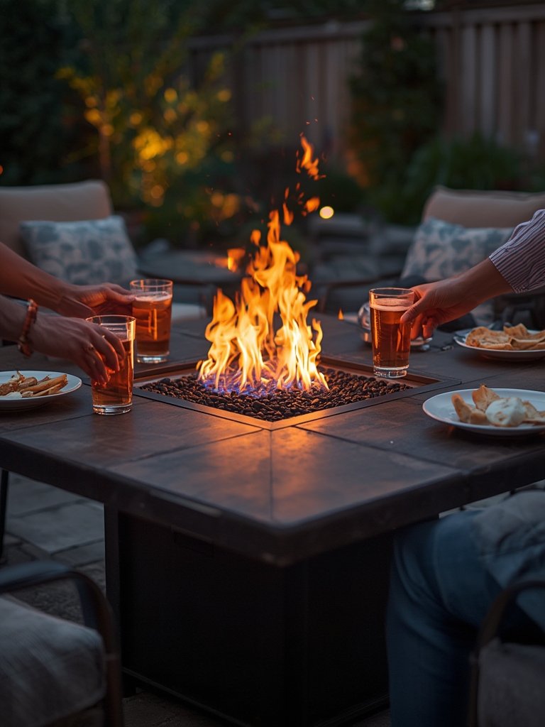 propane firepit in action