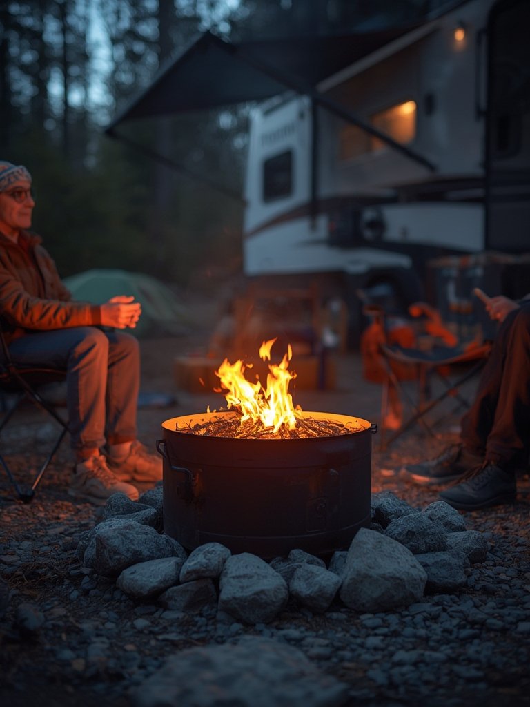 propane firepit in action