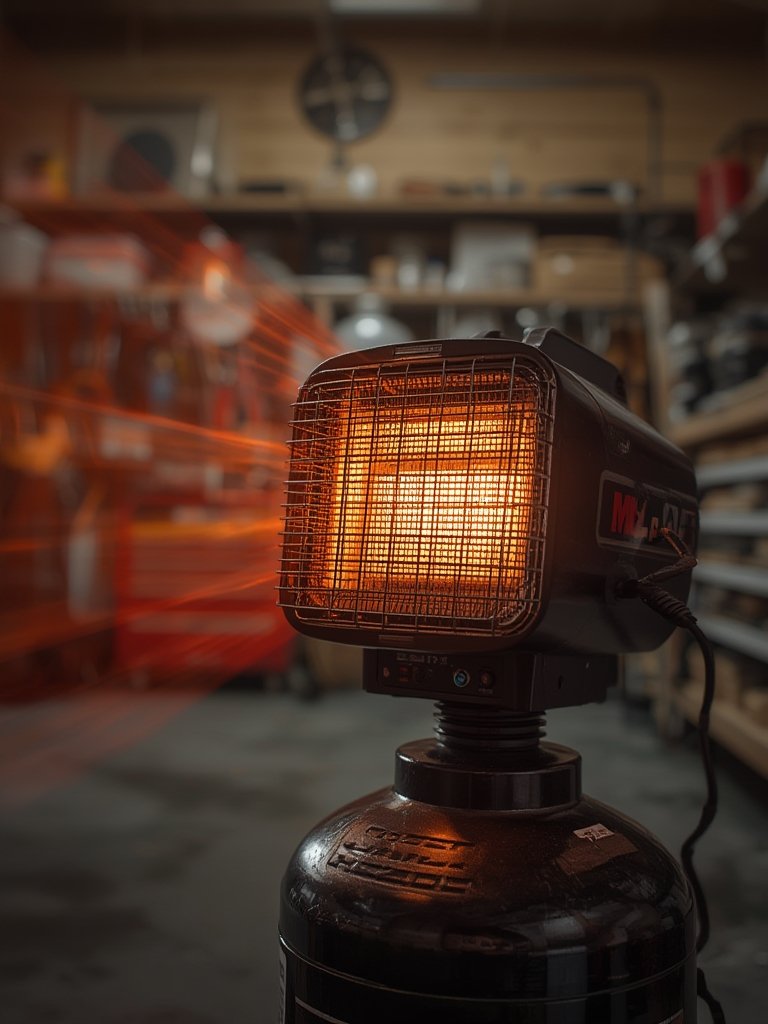 propane heater in action