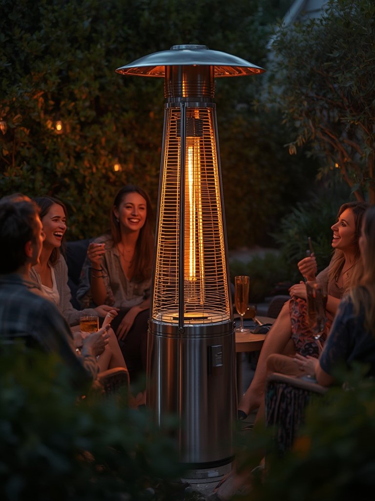 patio heater in action