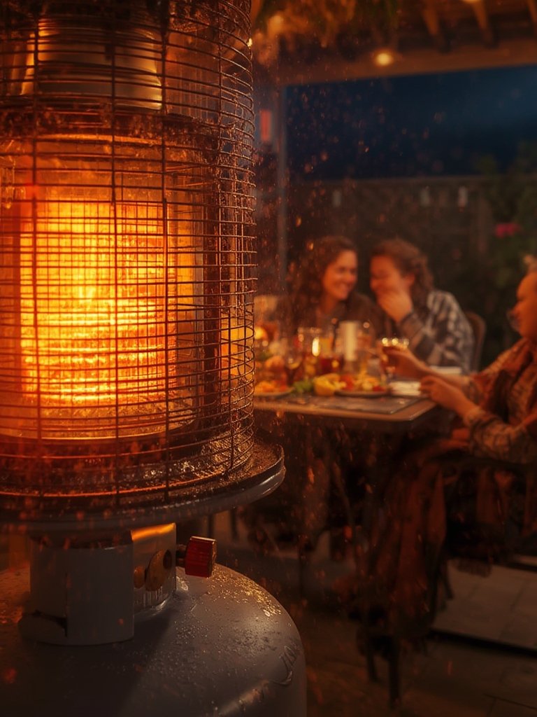 Mr. Heater 45,000 BTU Propane Heater Review: Adjustable 540° Radiant Warmth for Outdoor Jobs and Patios 2 propane heater in action