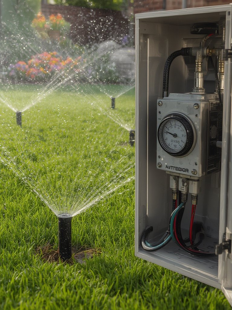 sprinkler timer in action