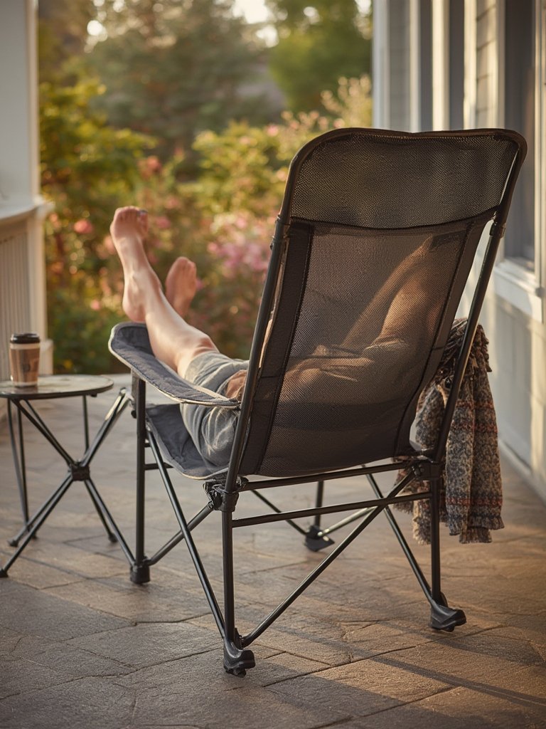 Amazon Basics Folding Rocking Chair for Patios and Campsites: Comfort or Compromise? 2 rocking chair in action
