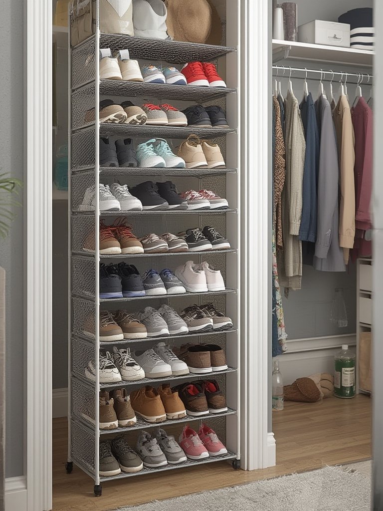 shoe organizer in action