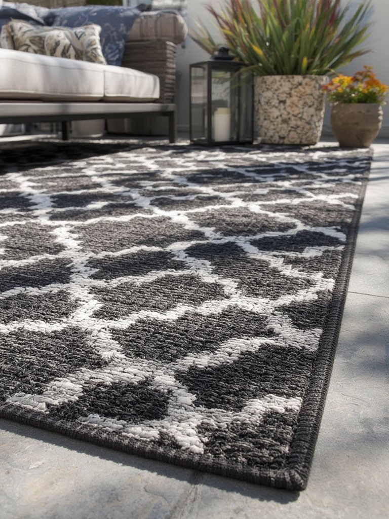 outdoor rug in action