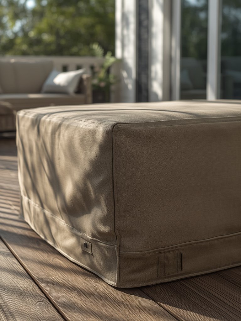 ottoman cover in action