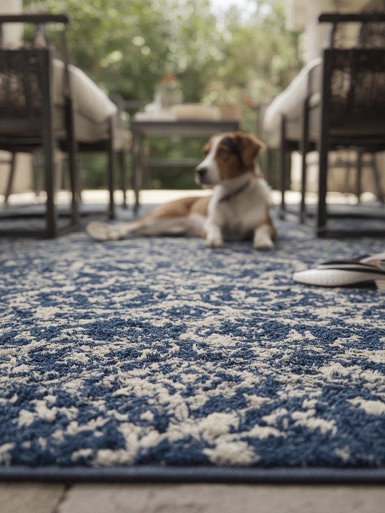 outdoor rug in action