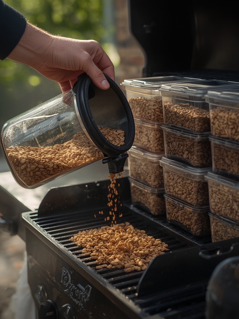 pellet dispenser in action