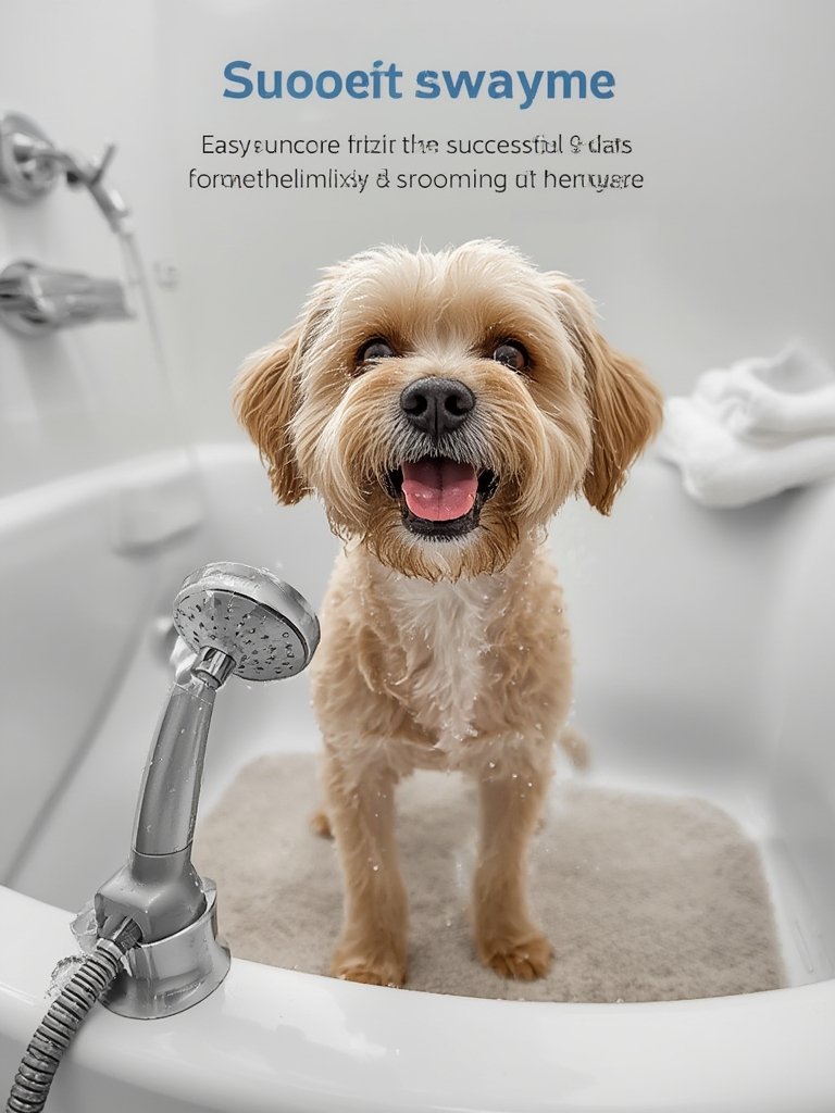 dog shower in action