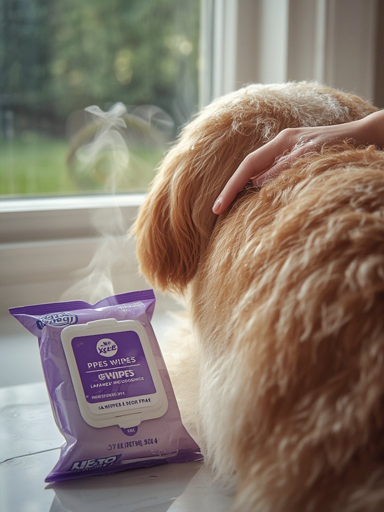 Should You Buy Best Pet Supplies 8" x 9" Large Dog Wipes for Cleaning Paws and Coat? 2 dog wipes in action