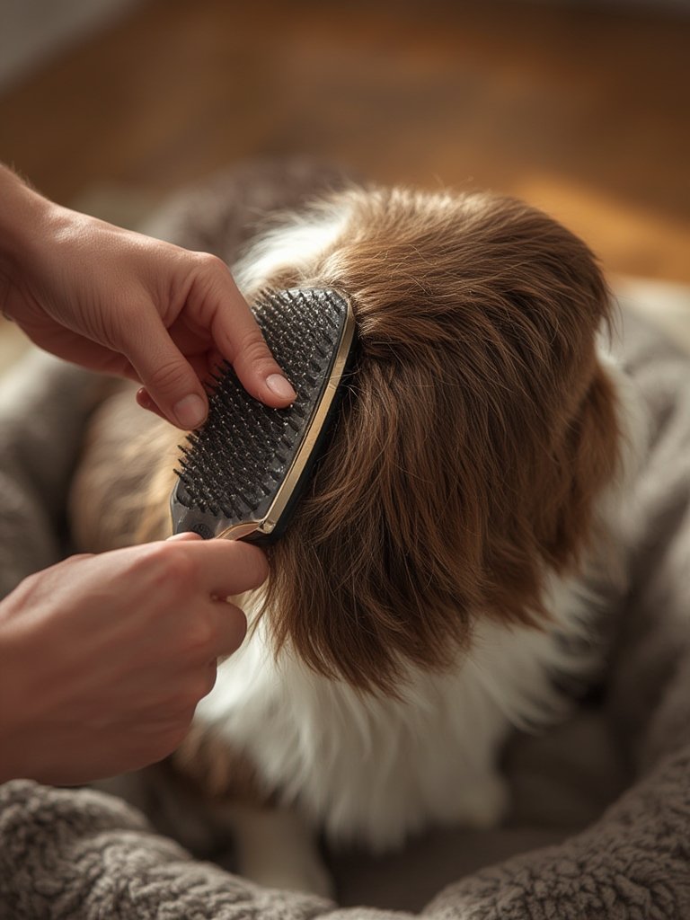 Should You Buy the Hartz Groomer's Best Combo Dog Brush for Easy Shedding and Grooming? 2 dog brush in action