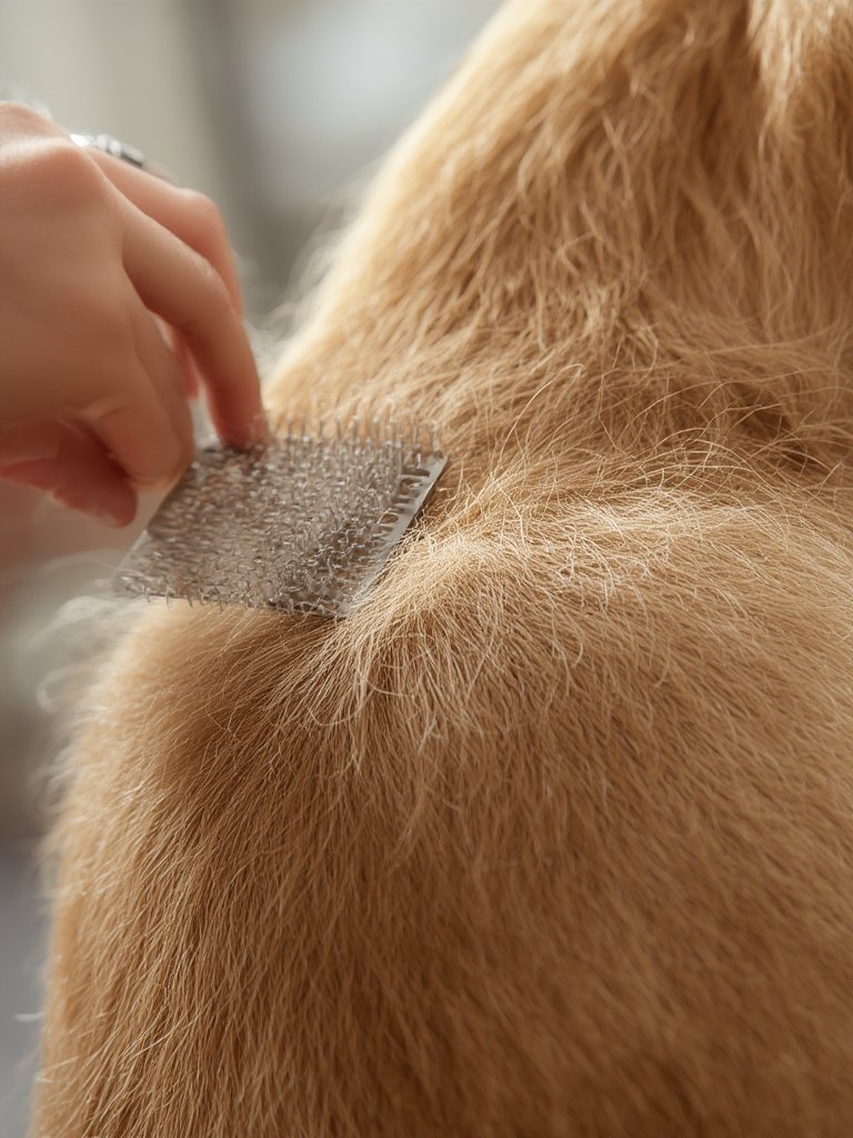 dematting comb in action