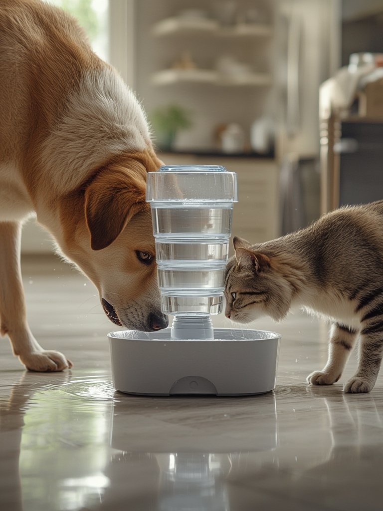 dog fountain in action