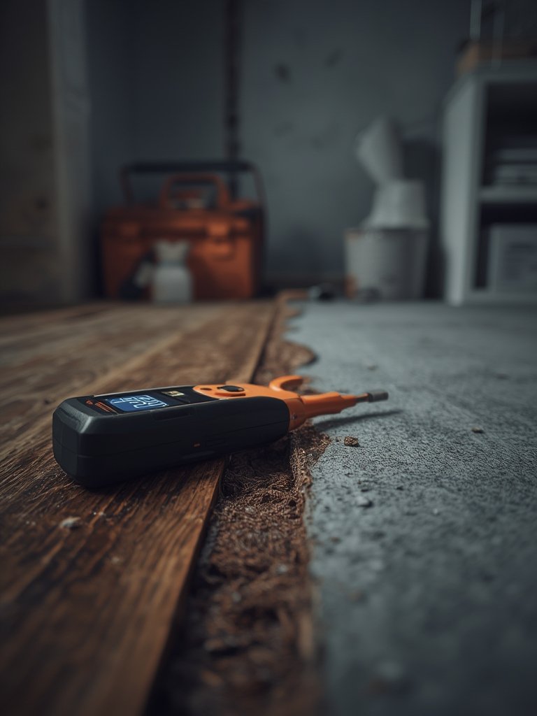 moisture meter in action