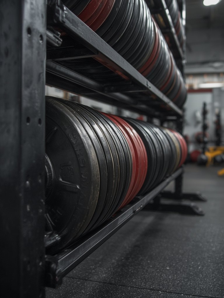 weight rack in action