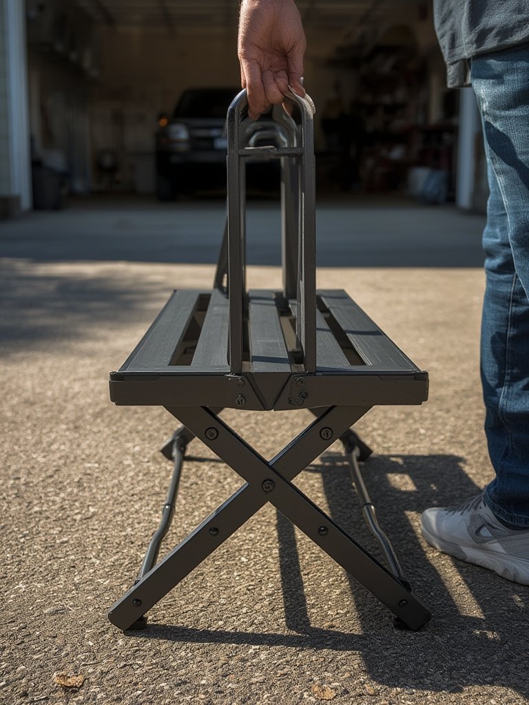 Is the LIFETIME Portable Folding Bench Good for Backyard Parties and Tailgates? 2 folding bench in action
