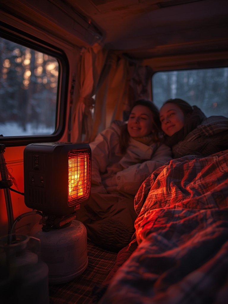 propane heater in action