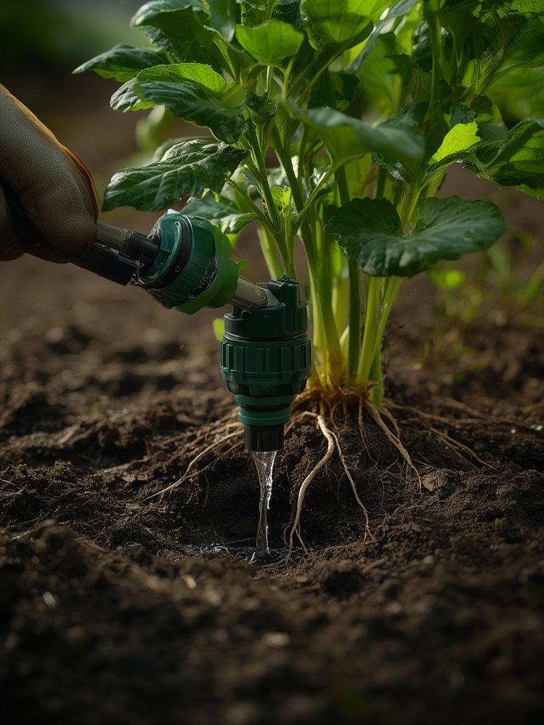 drip emitters in action