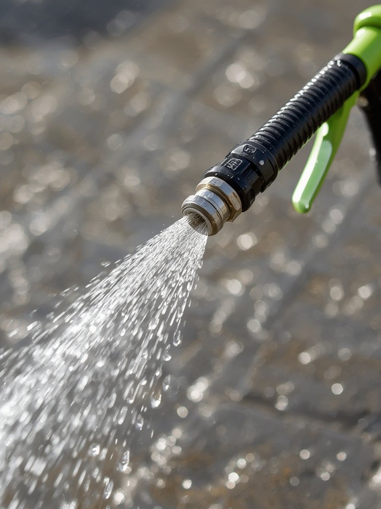 pressure hose in action