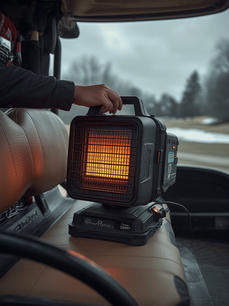 golf heater in action