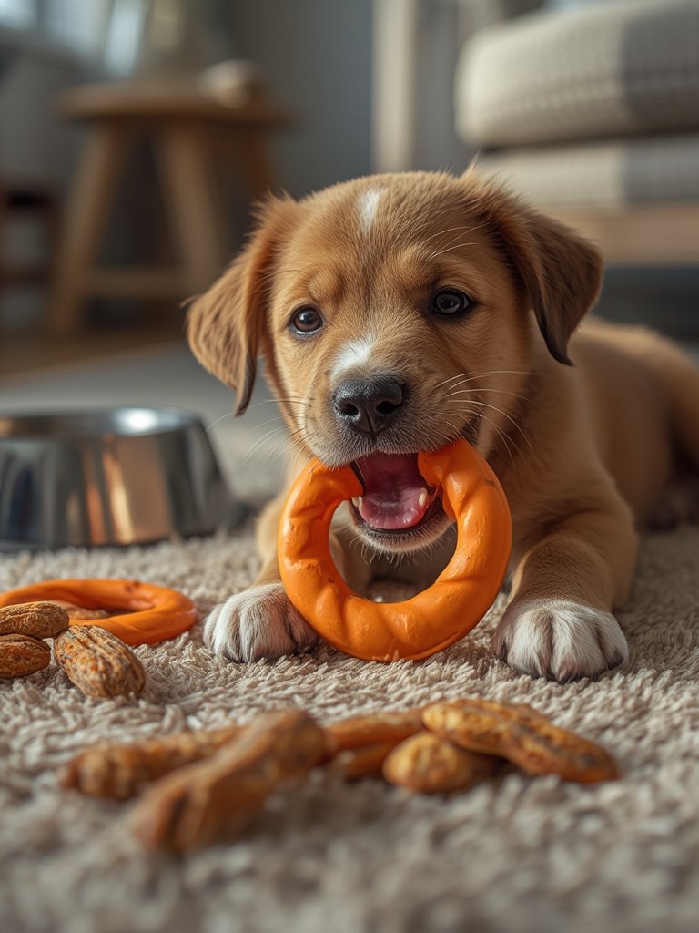 puppy teething in action