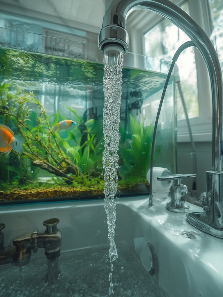 aquarium pump in action