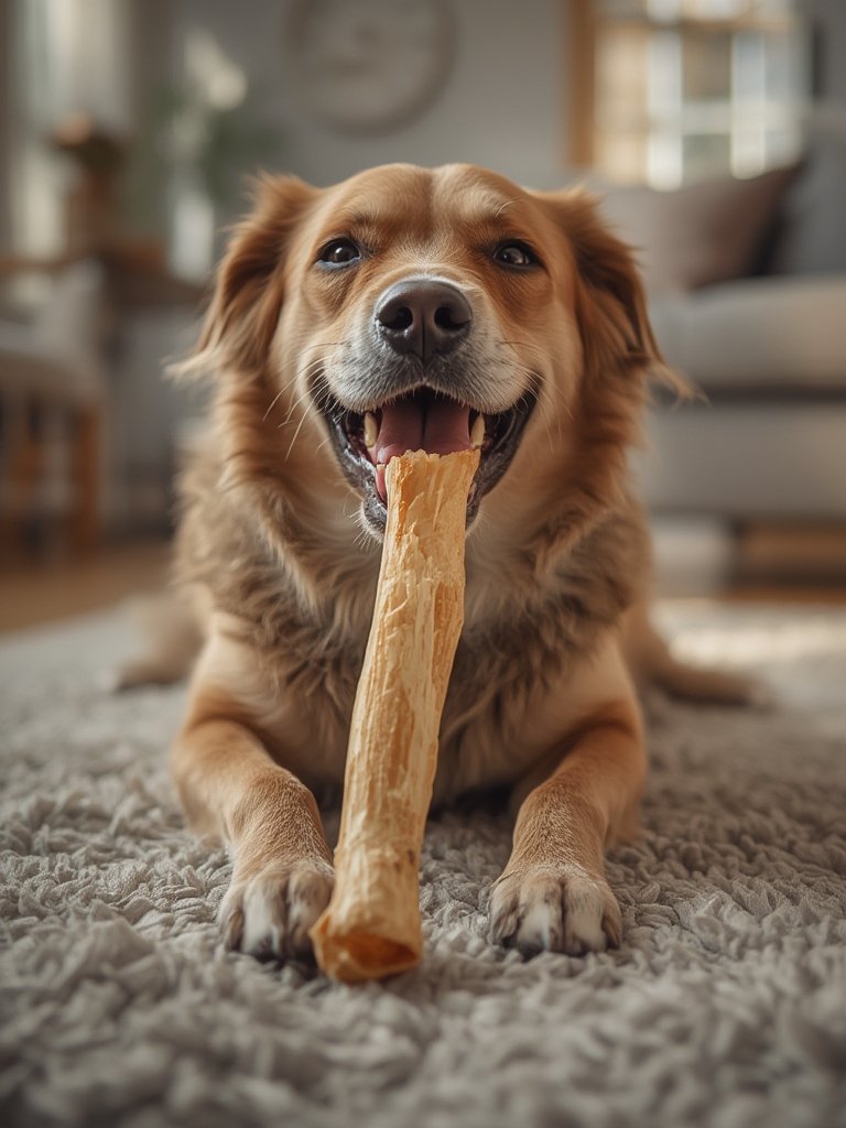 chicken chews in action