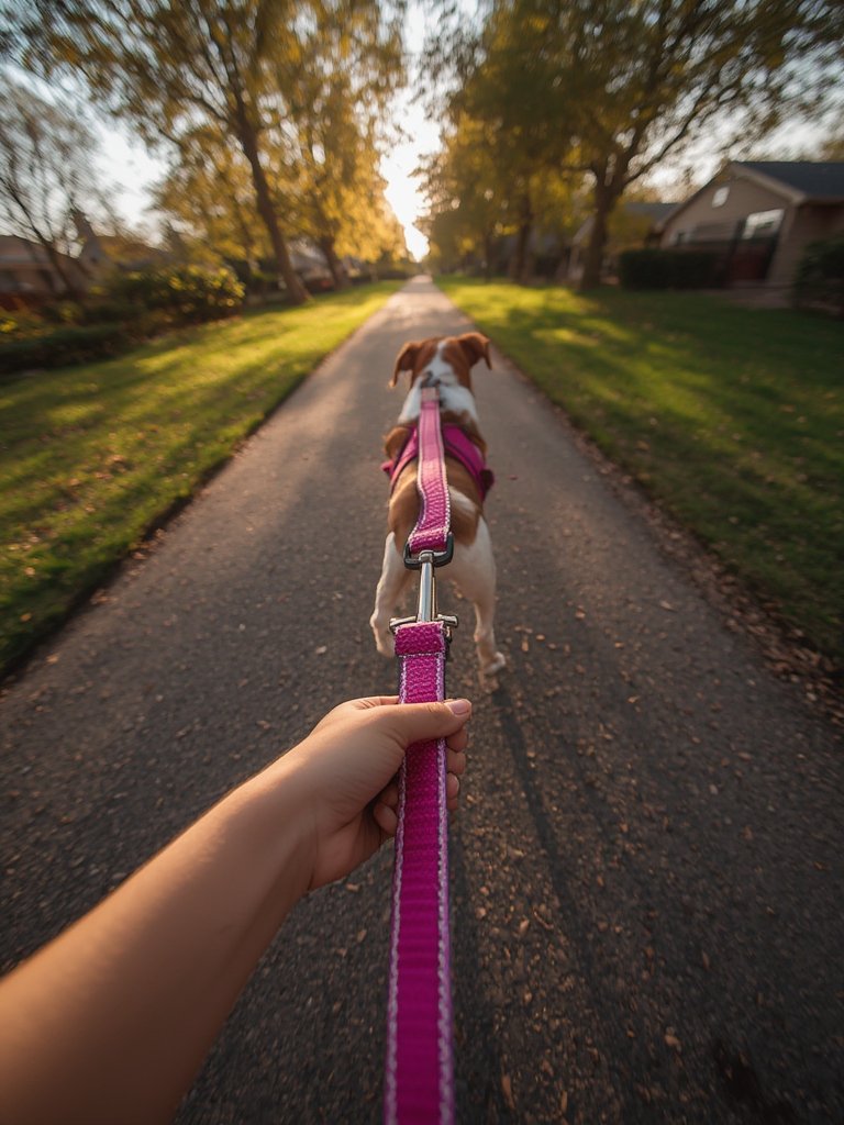 dog leash in action