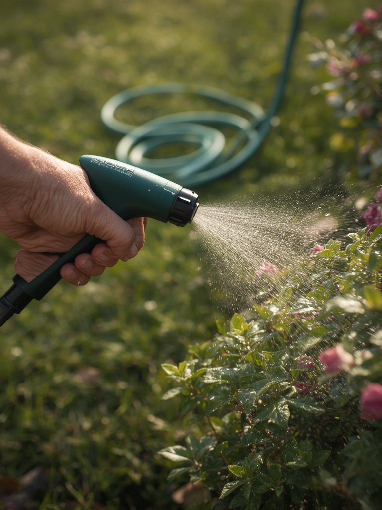 watering wand in action