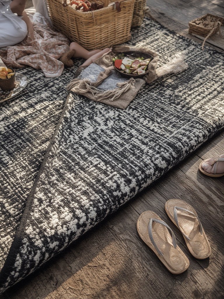 outdoor rug in action