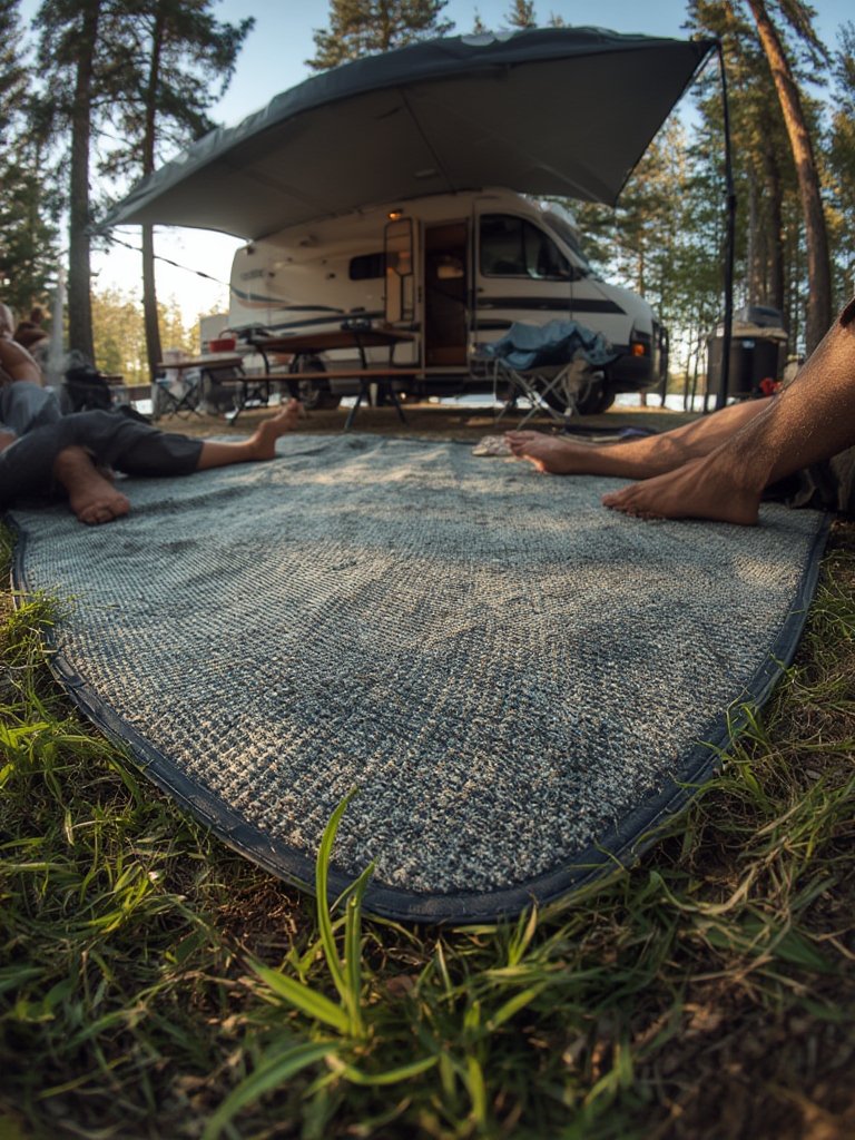 outdoor mat in action