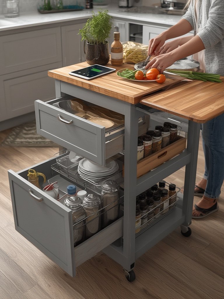 IRONCK Kitchen Island Review: Worth Buying for Extra Prep Space? 2 kitchen island in action