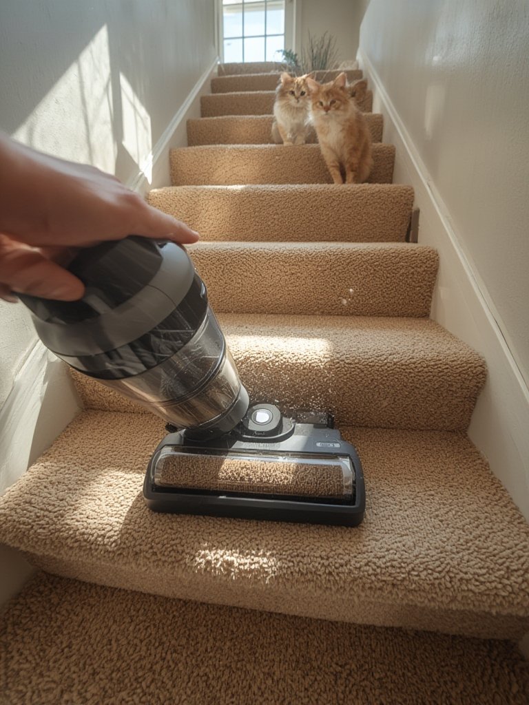 pet vacuum in action