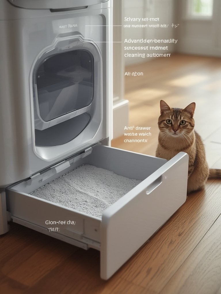 automatic litterbox in action