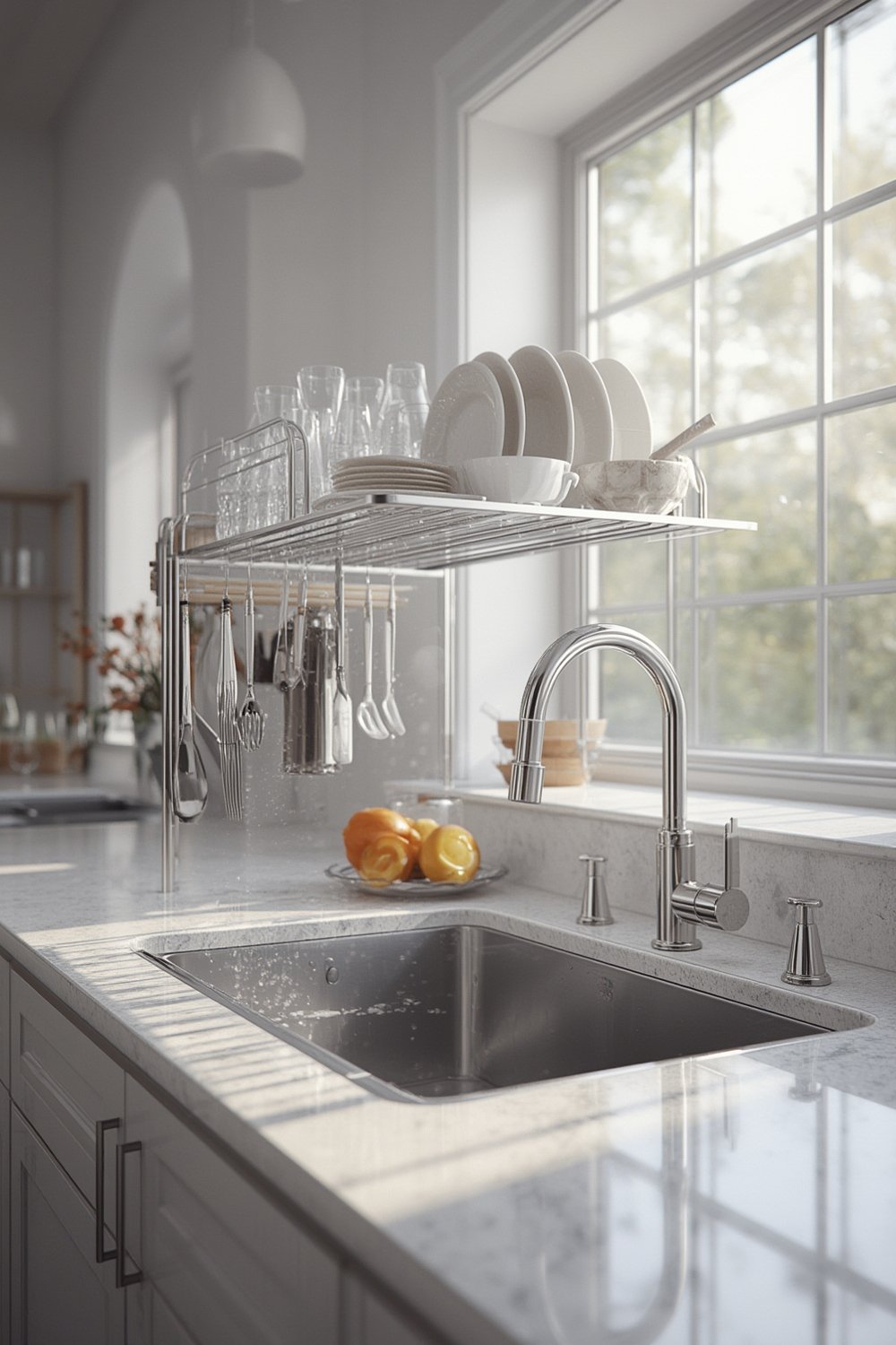 JASIWAY Sink Rack Review: Expandable Stainless Dish Drying Rack to Save Counter Space in Small Kitchens and RVs 1 sink rack product view