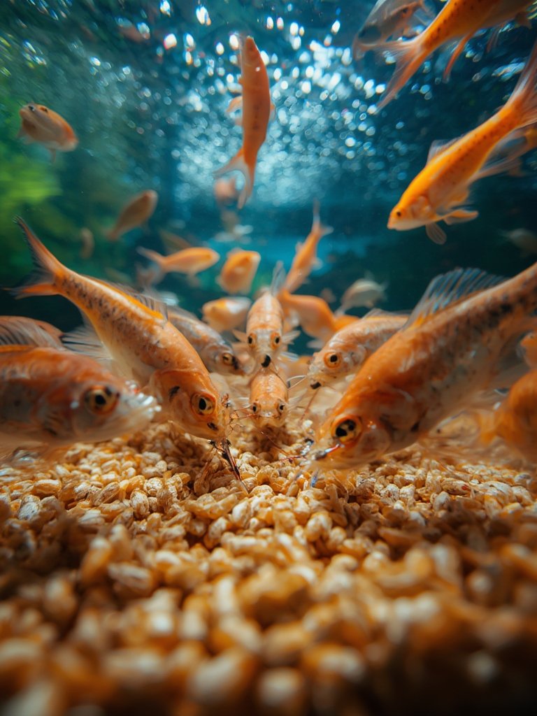 shrimp pellets in action