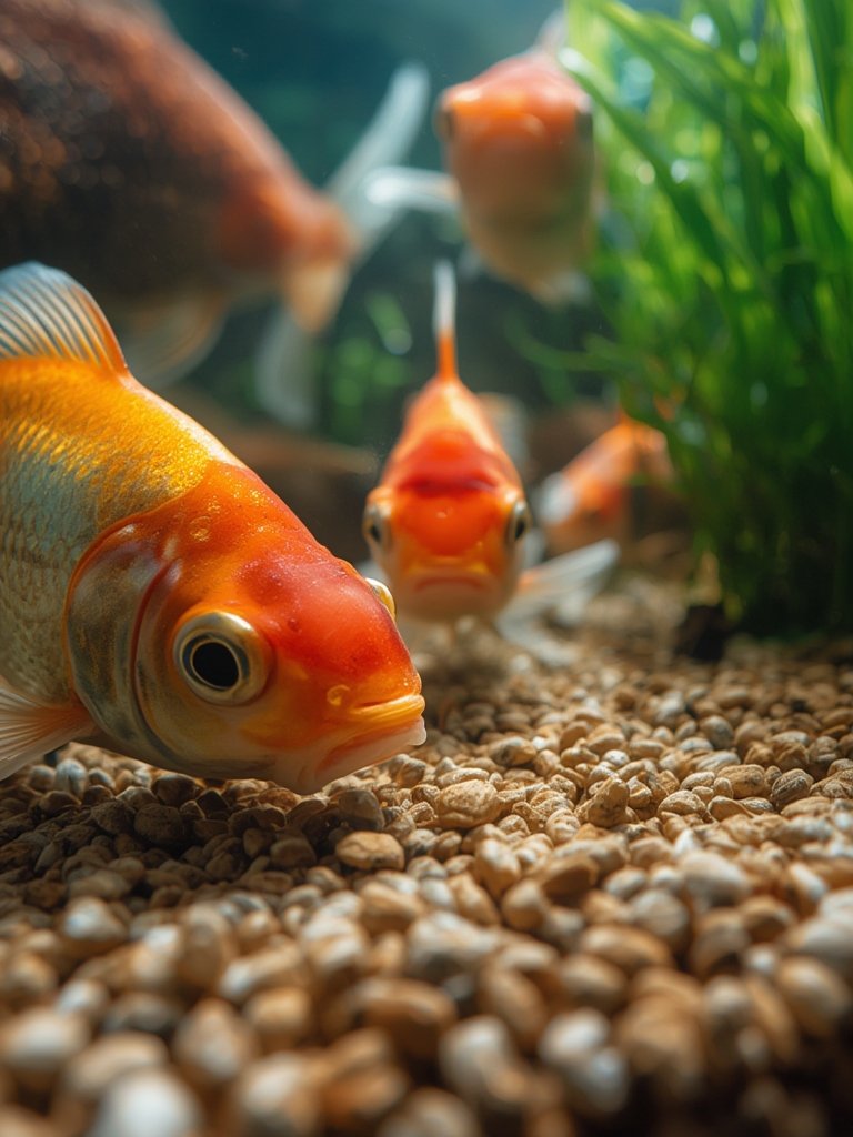 goldfish food in action