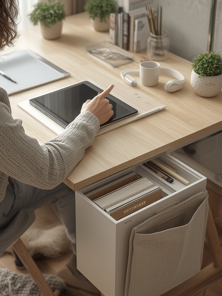 office desk in action