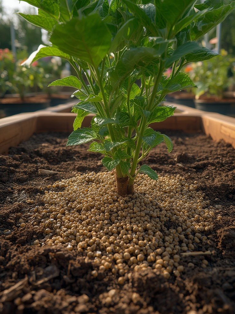 plant fertilizer in action